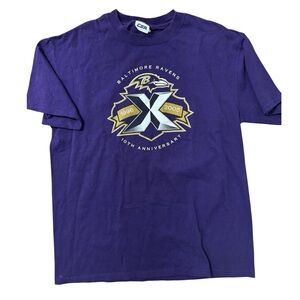 Vintage Baltimore Ravens 10th Anniversary Tee | Men’s L | Y2K NFL Graphic Tee